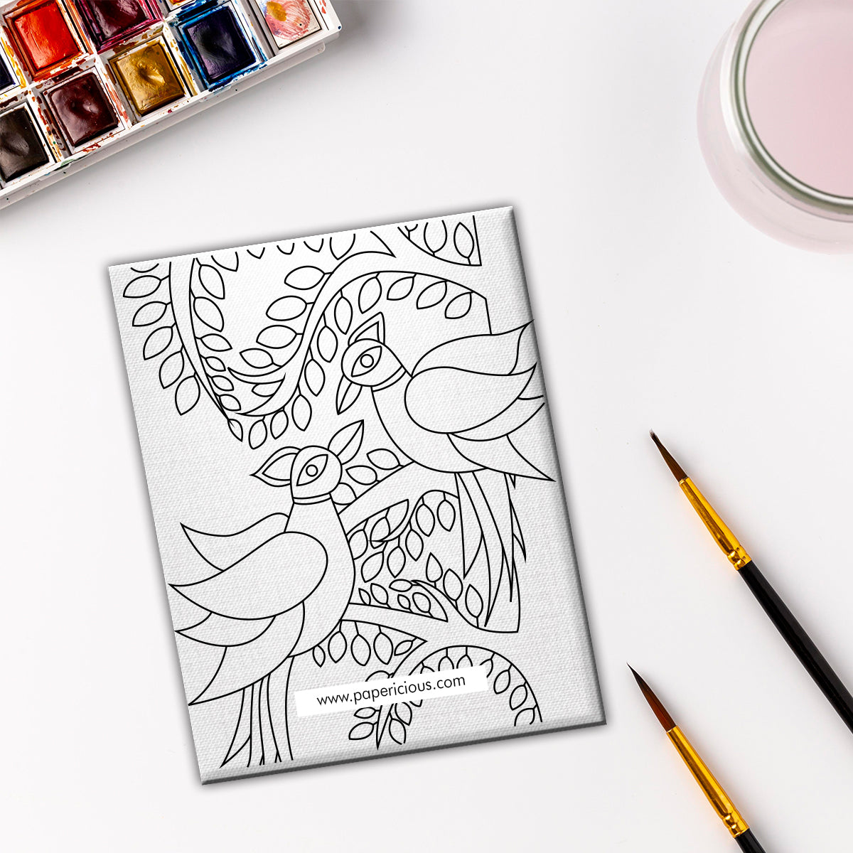 Pre Marked DIY Canvas - Kalighat - Parrots
