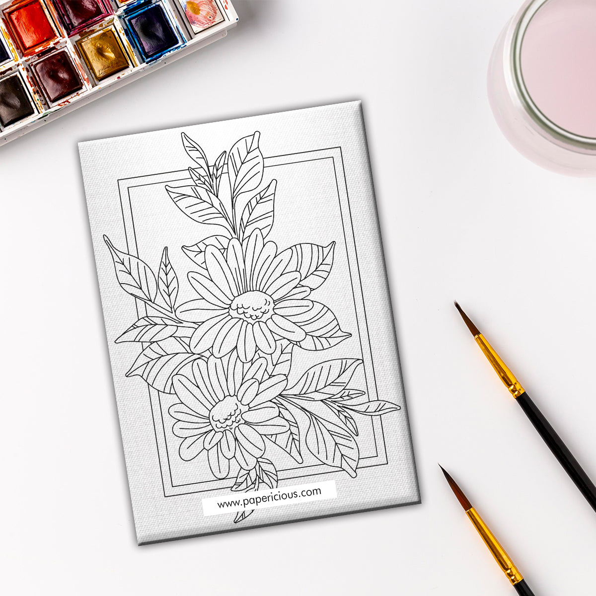 Pre Marked DIY Canvas - Flowers - Style 2