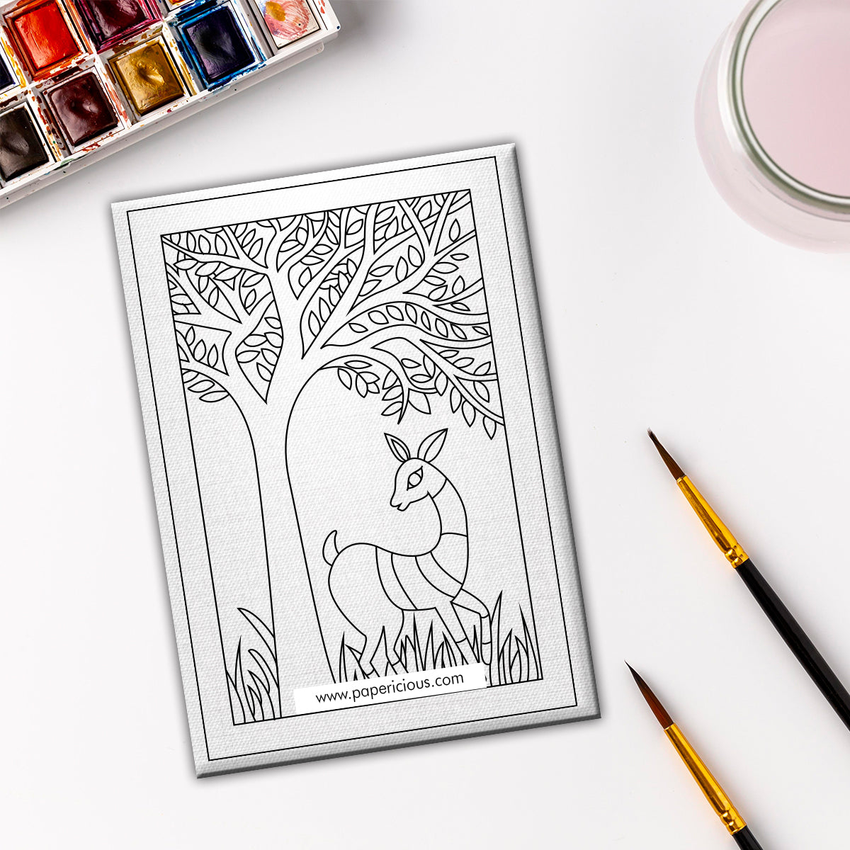 Pre Marked DIY Canvas - Gond Painting Style 7