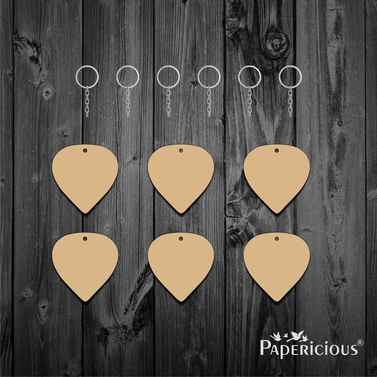 Keyring Raw MDF TearDrop